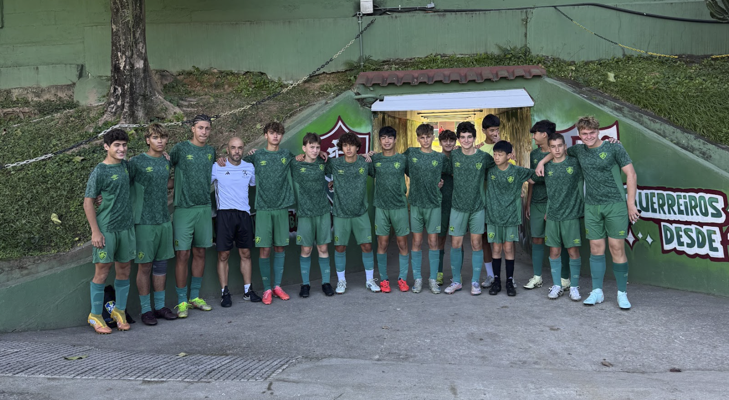 The team together in the players' tunnel before a match